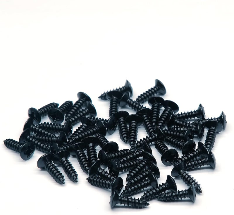 harpfeas 3MM Electric Guitar Bass Pickguard Screws Pick Guards Scratch Plate Mounting Screws for Fender Strat ST Tele TL Stratocaster Telecaster Gibson LP Les Paul SG Guitar Pack of 50 (Black) - Image 1